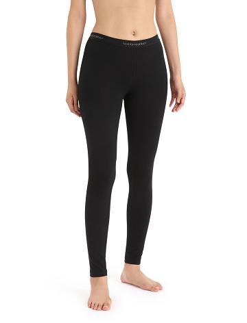 Base Layers Icebreaker Merino 200 Oasis Thermal Leggings Femme Noir | FR 1919KORI